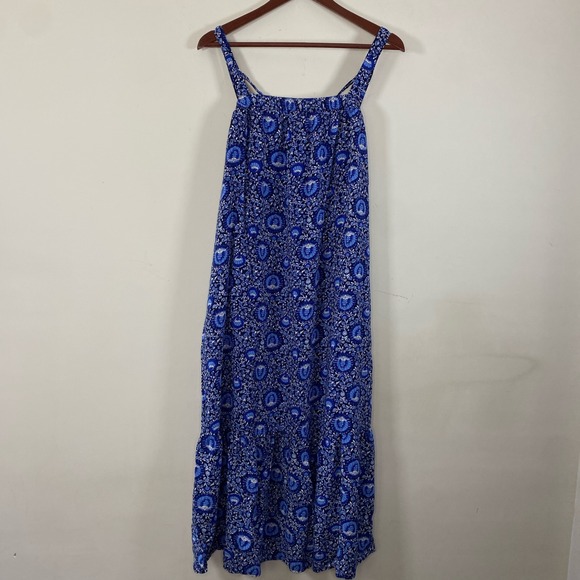 Old navy blue floral midi dress with pockets women's size‎ xl - Picture 2 of 6